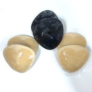 3 Pack Padded Bra Inserts Memory Foam Nude Black